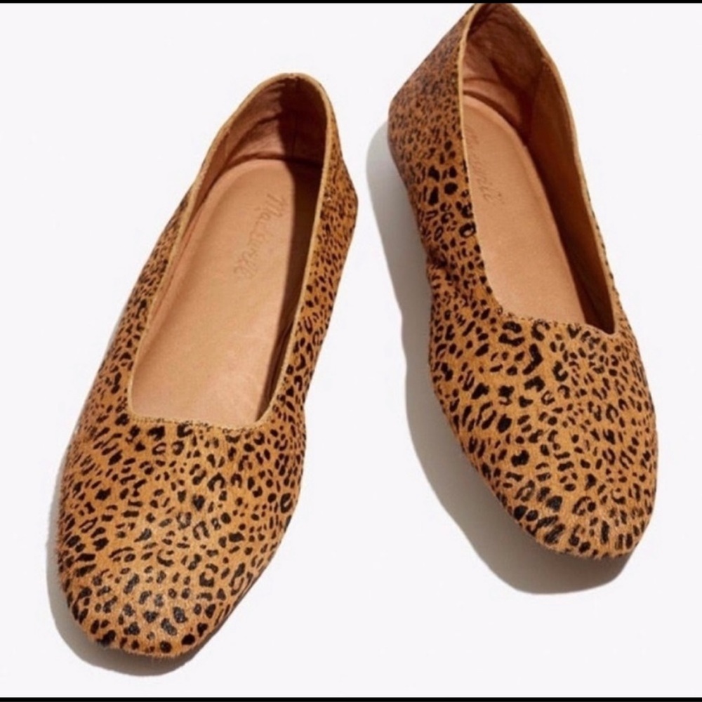 Madewell Cory flats leopard calf hair sz 8.5